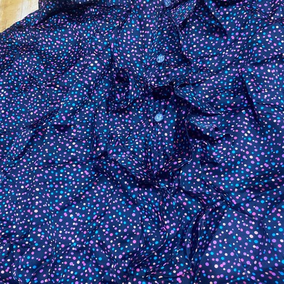 Lane Bryant Sleeveless Top Womens 26/28 Black Polka Dot Ruffle Smoked Hem Summer - Picture 7 of 12